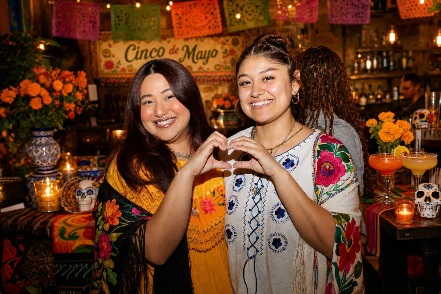 Two guests photographed together during Cinco de Mayo