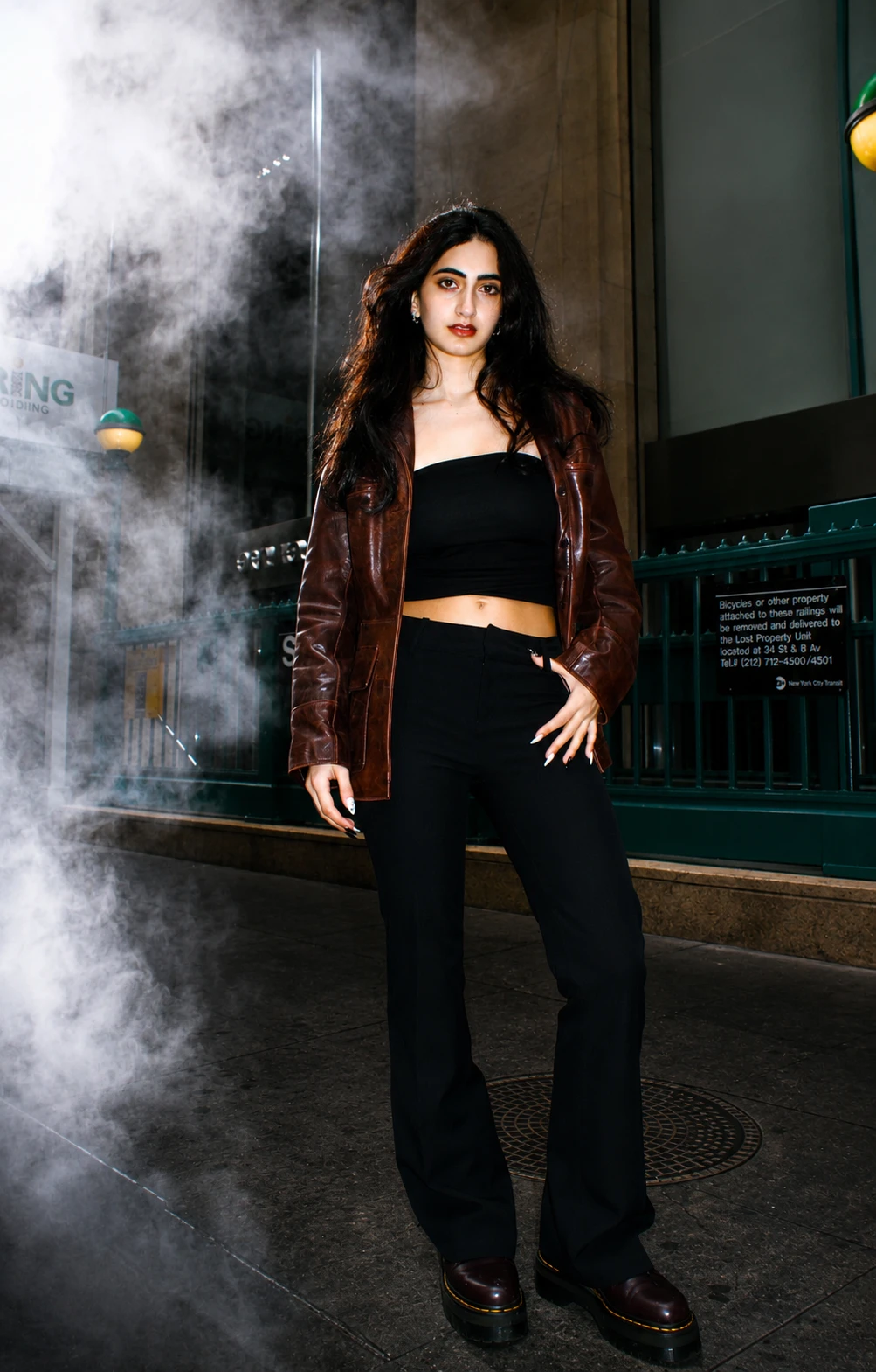 A portrait photographed on location in the city